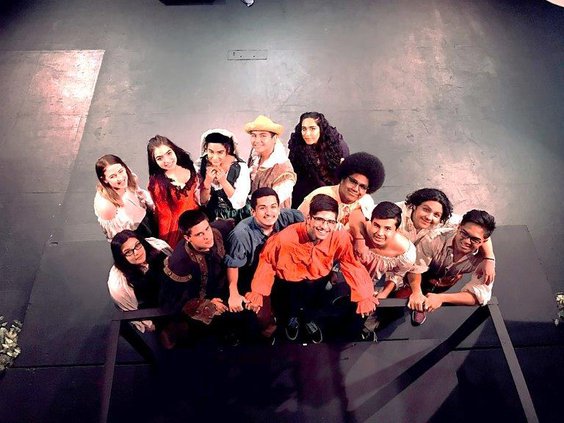 The East Union High cast staging “The Complete Works of William Shakespeare (Abridged).”