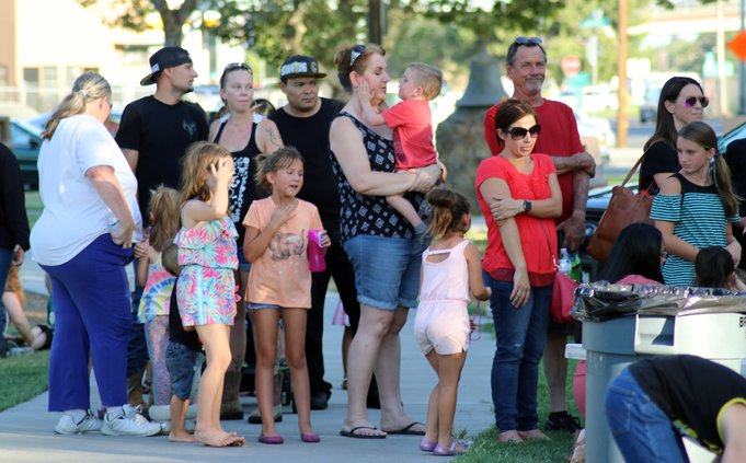 Ceres crowd for bounce house